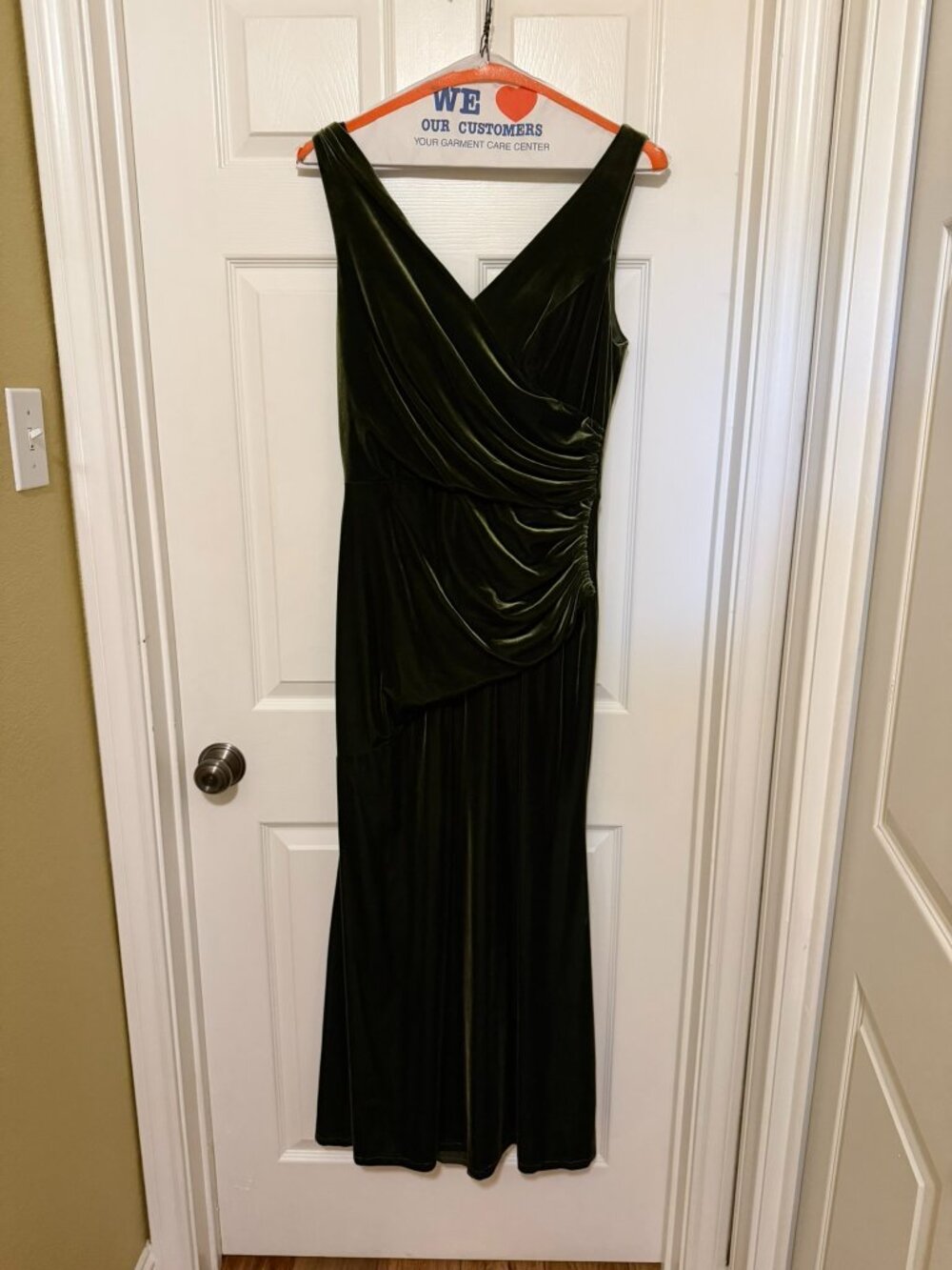 Revelry - Deep green velvet long dress - size 12